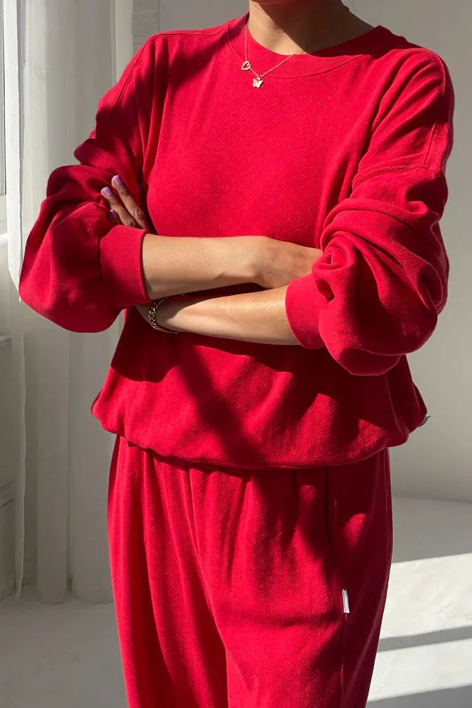 Le Bon Shoppe | Pointelle Core Sweatshirt - Red Apple sold by Fort product image thumbnail 2