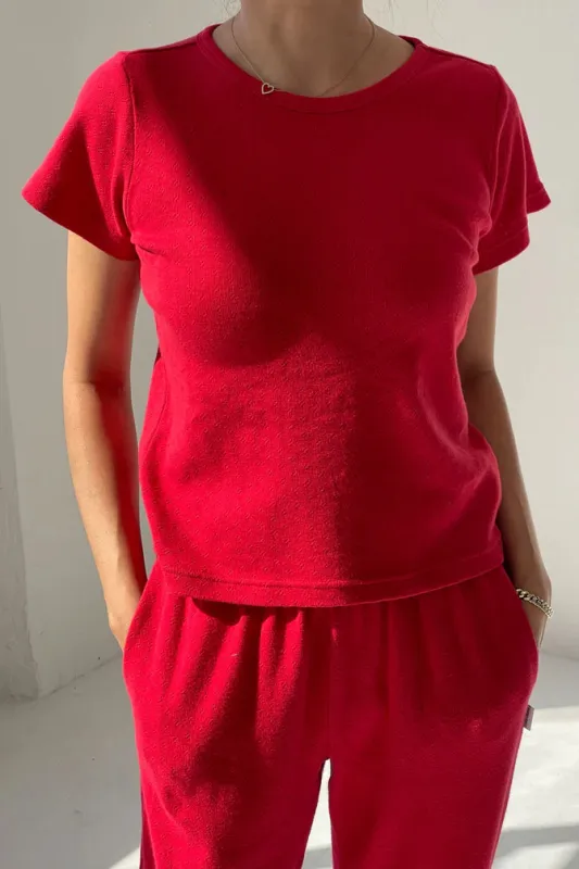 Le Bon Shoppe | Pointelle Babe Tee - Red Apple sold by Fort