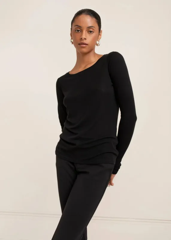 Paper Label | Zuri Long Sleeve - Black sold by Fort
