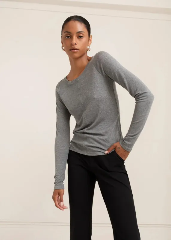 Paper Label | Zuri Long Sleeve - Melange Grey sold by Fort