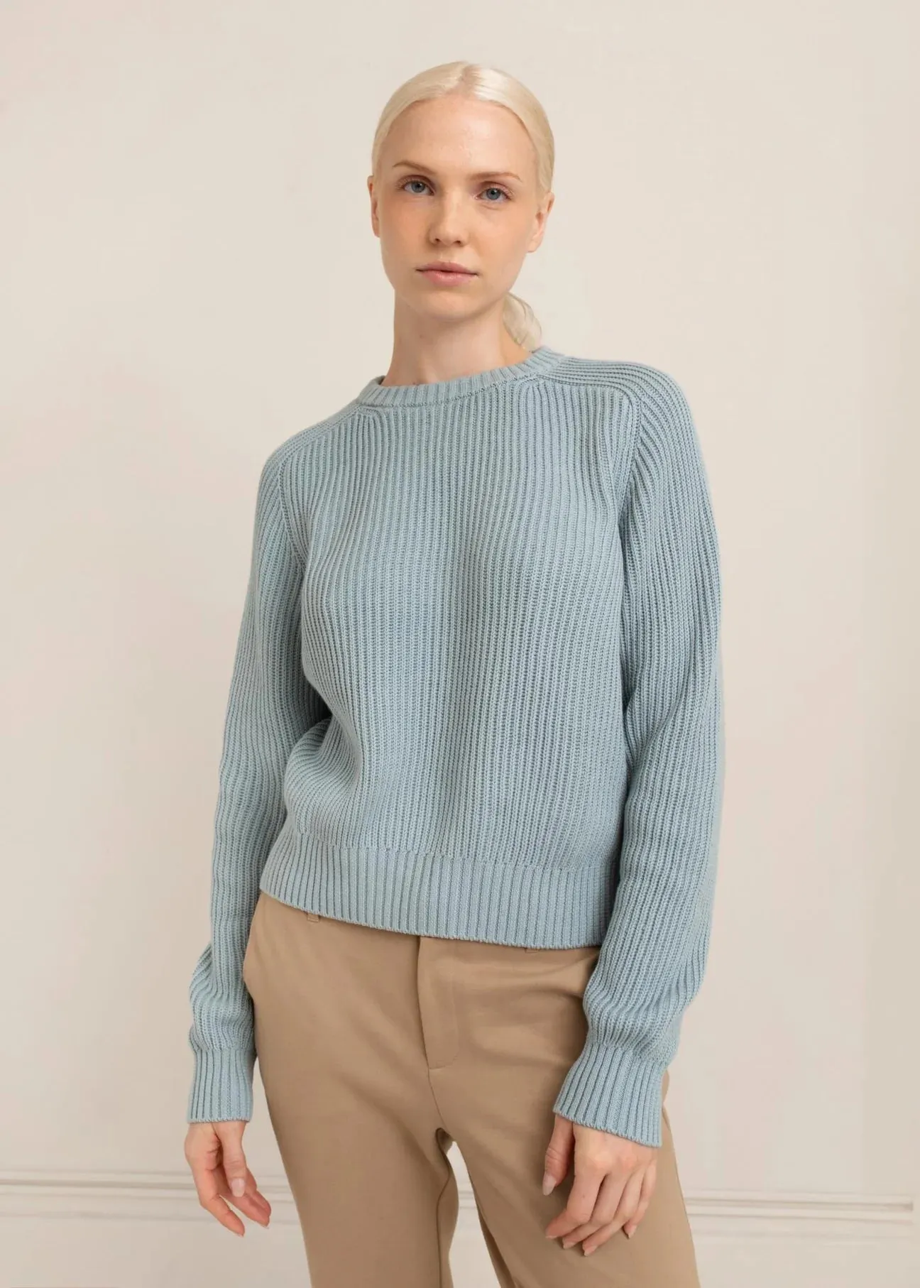 Paper Label | Avery Crew Neck Sweater - Milky Blue sold by Fort