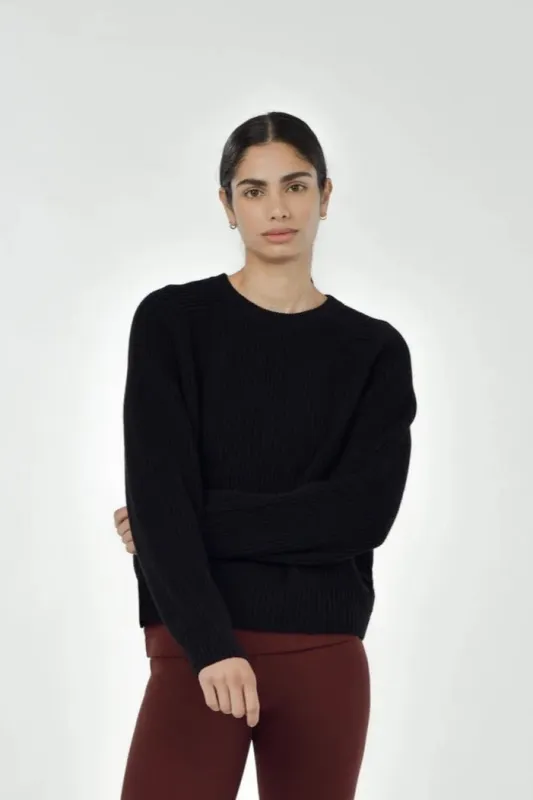 Paper Label | Avery Crew Neck Sweater - Black sold by Fort