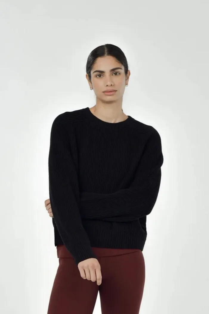 Paper Label | Avery Crew Neck Sweater - Black sold by Fort