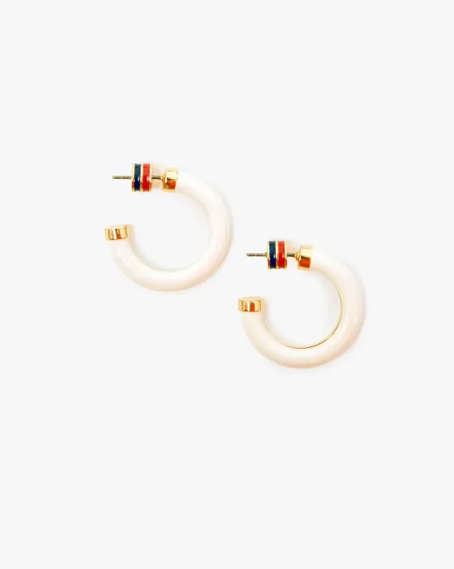 Clare V. | Le Tube Hoop Earrings - Cream sold by Fort