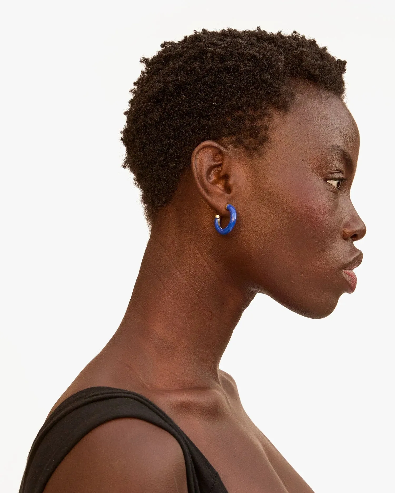 Clare V. | Le Tube Hoop Earrings - Cobalt sold by Fort product image thumbnail 2