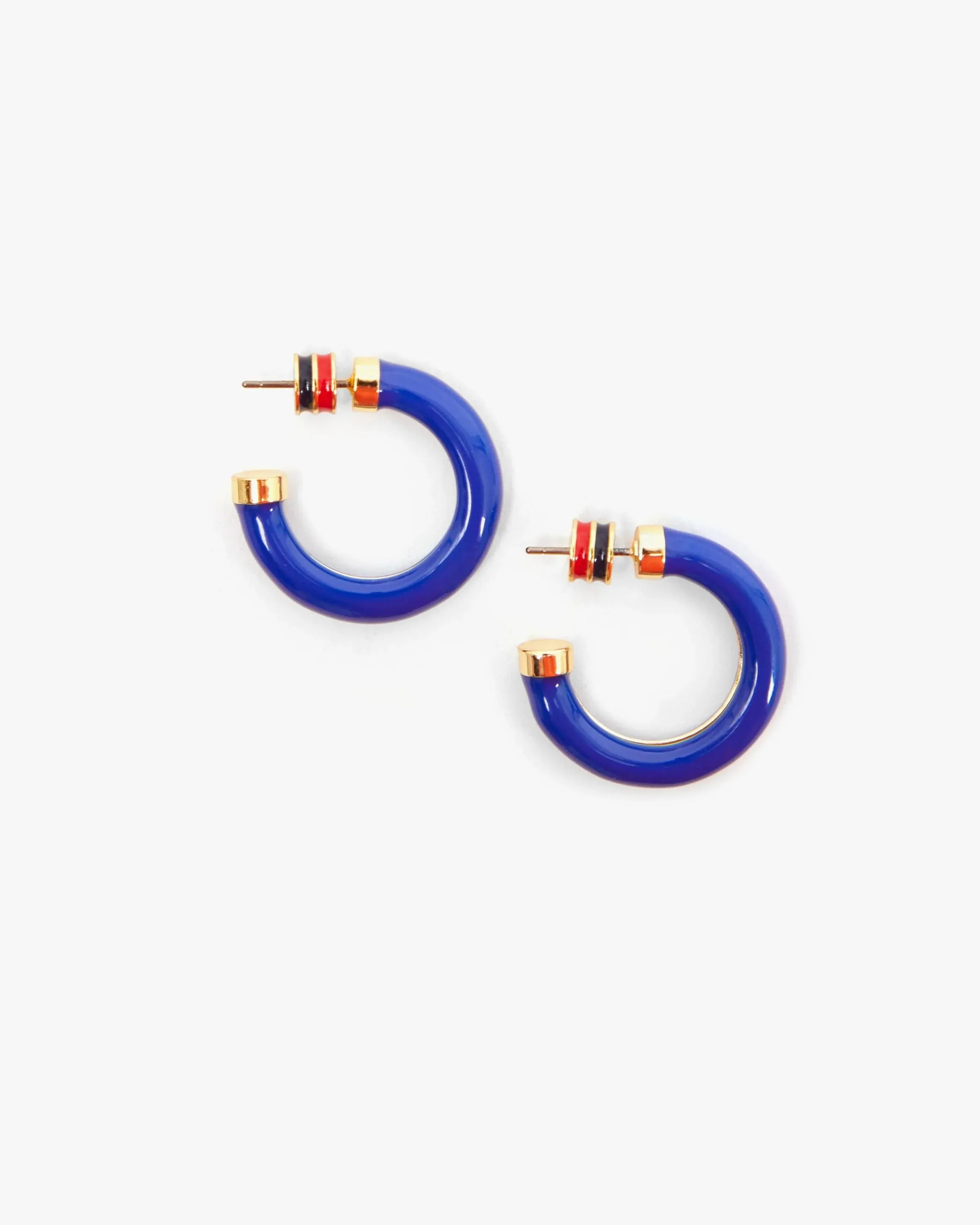 Clare V. | Le Tube Hoop Earrings - Cobalt sold by Fort