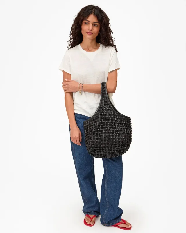 Clare V. | Bando - Knot Woven Leather - Black sold by Fort