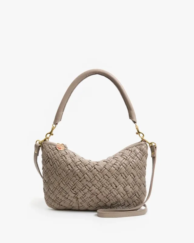 Clare V. | Petit Moyen Messenger - Puffy Woven - Dove Grey sold by Fort
