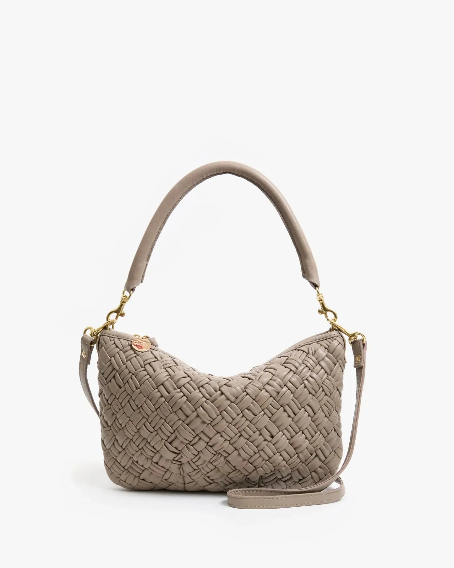 Clare V. | Petit Moyen Messenger - Puffy Woven - Dove Grey sold by Fort