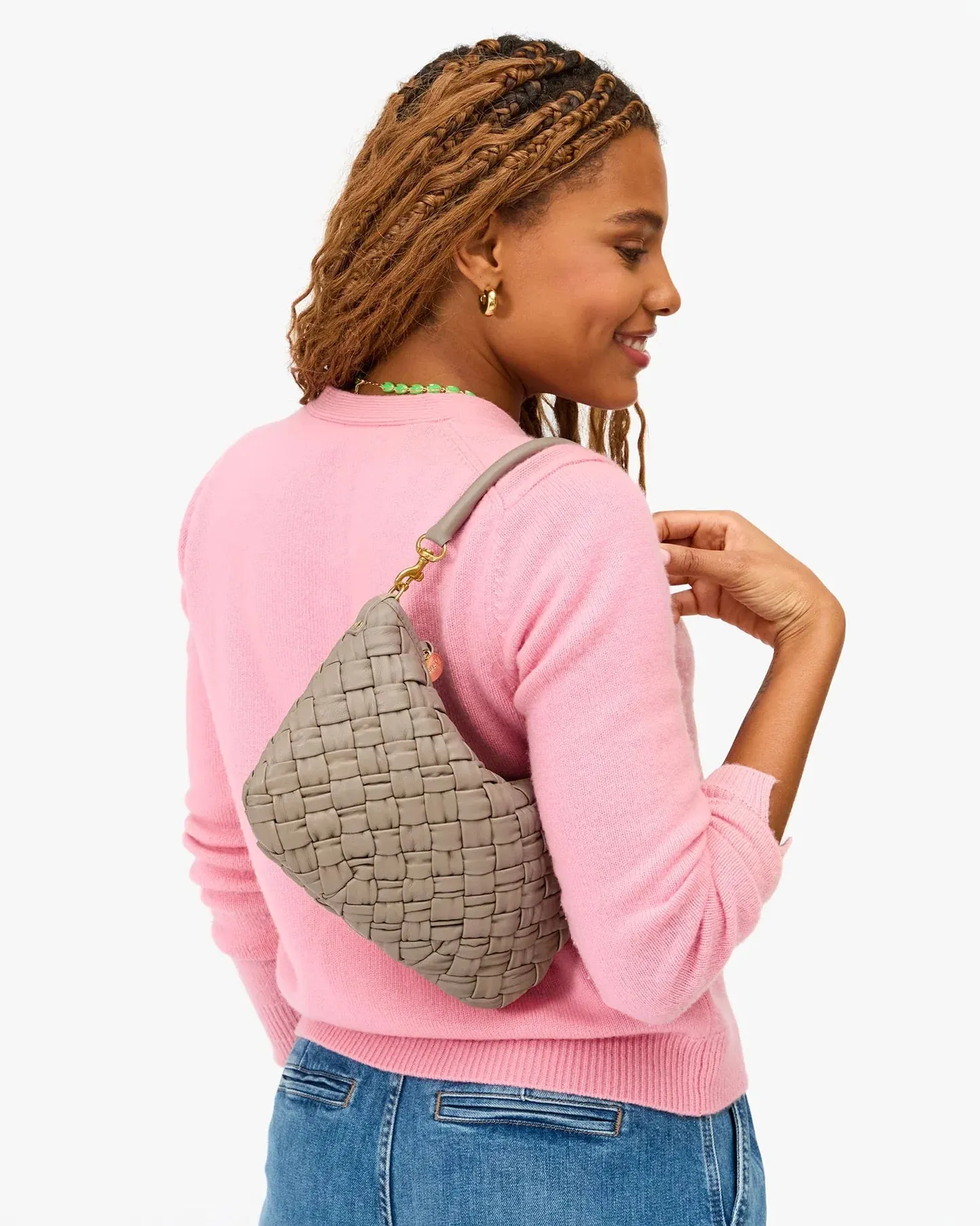 Clare V. | Petit Moyen Messenger - Puffy Woven - Dove Grey sold by Fort product image thumbnail 2