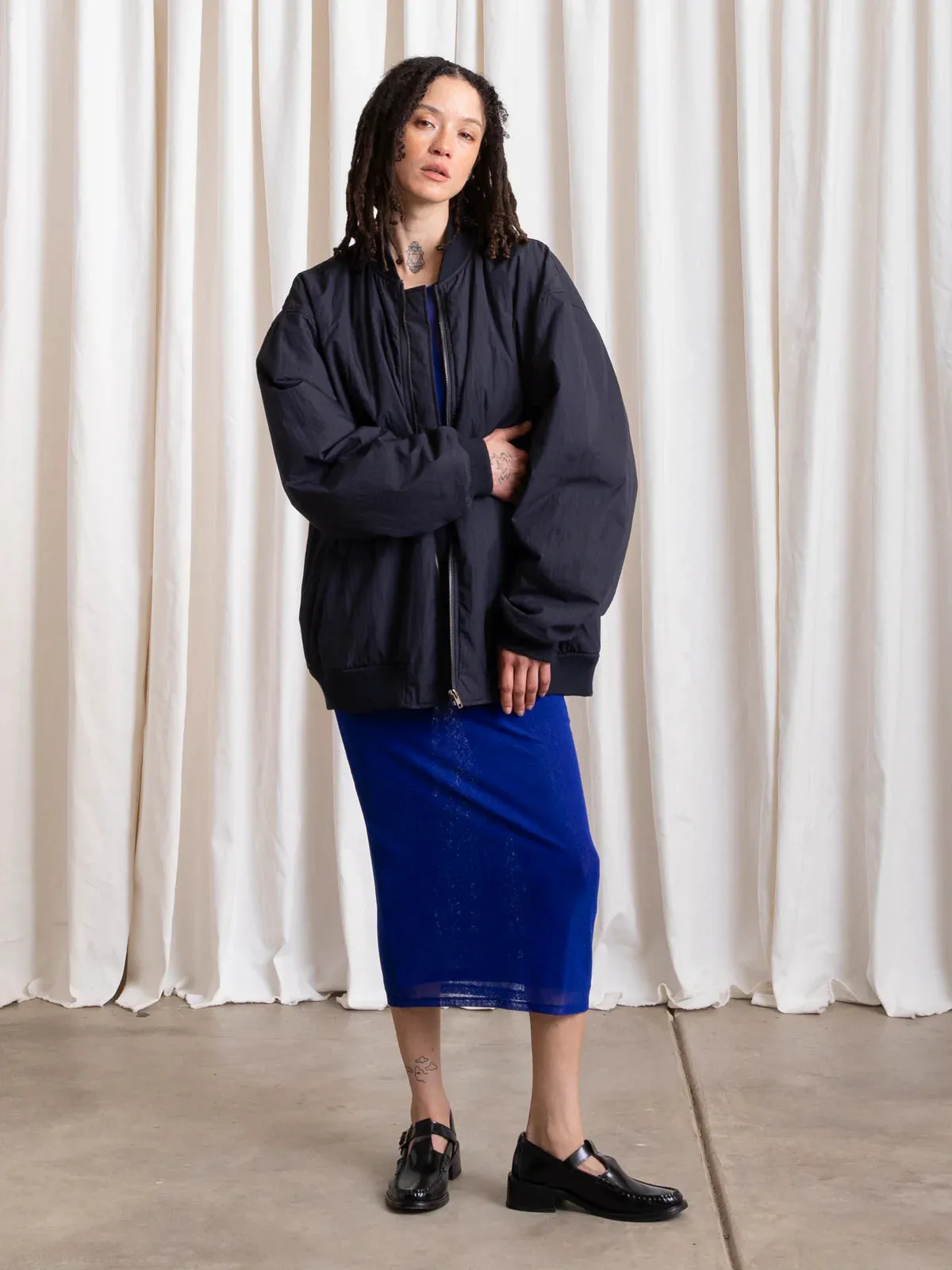 Ali Golden | Oversized Bomber Jacket - Deep Navy sold by Fort product image thumbnail 2