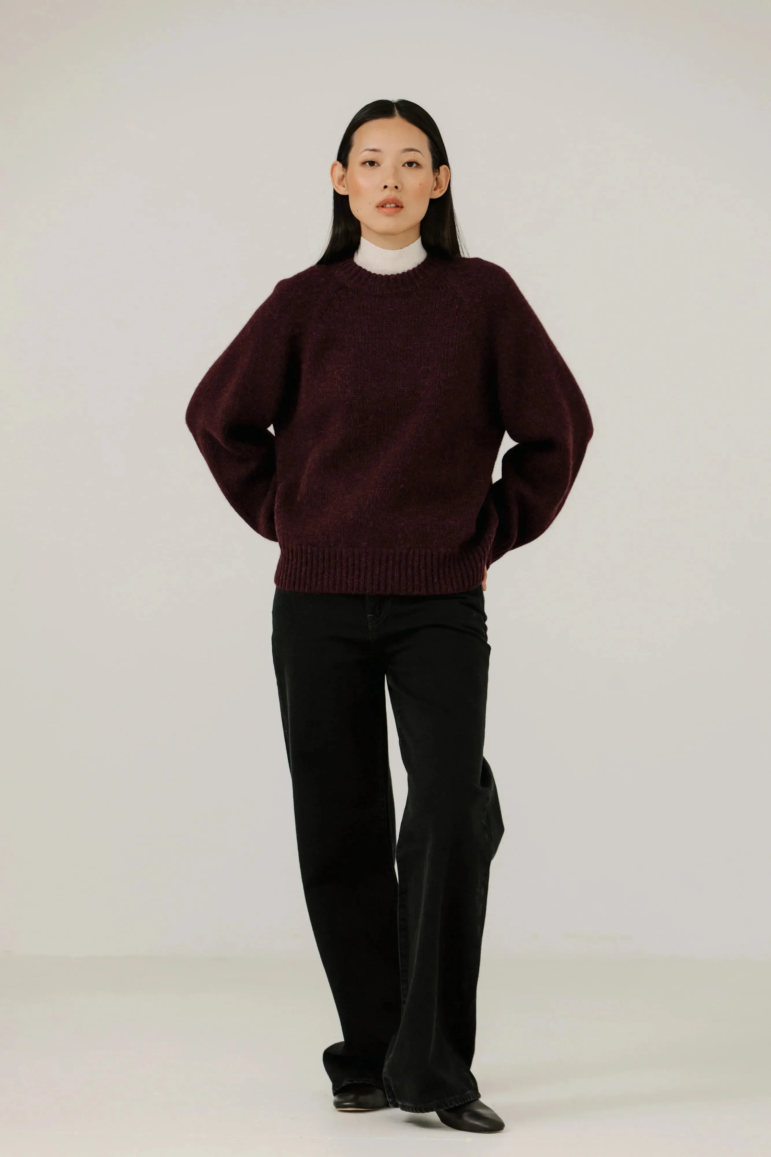 Bare Knitwear | Classic Oversized Crewneck - Deep Maroon sold by Fort product image thumbnail 3