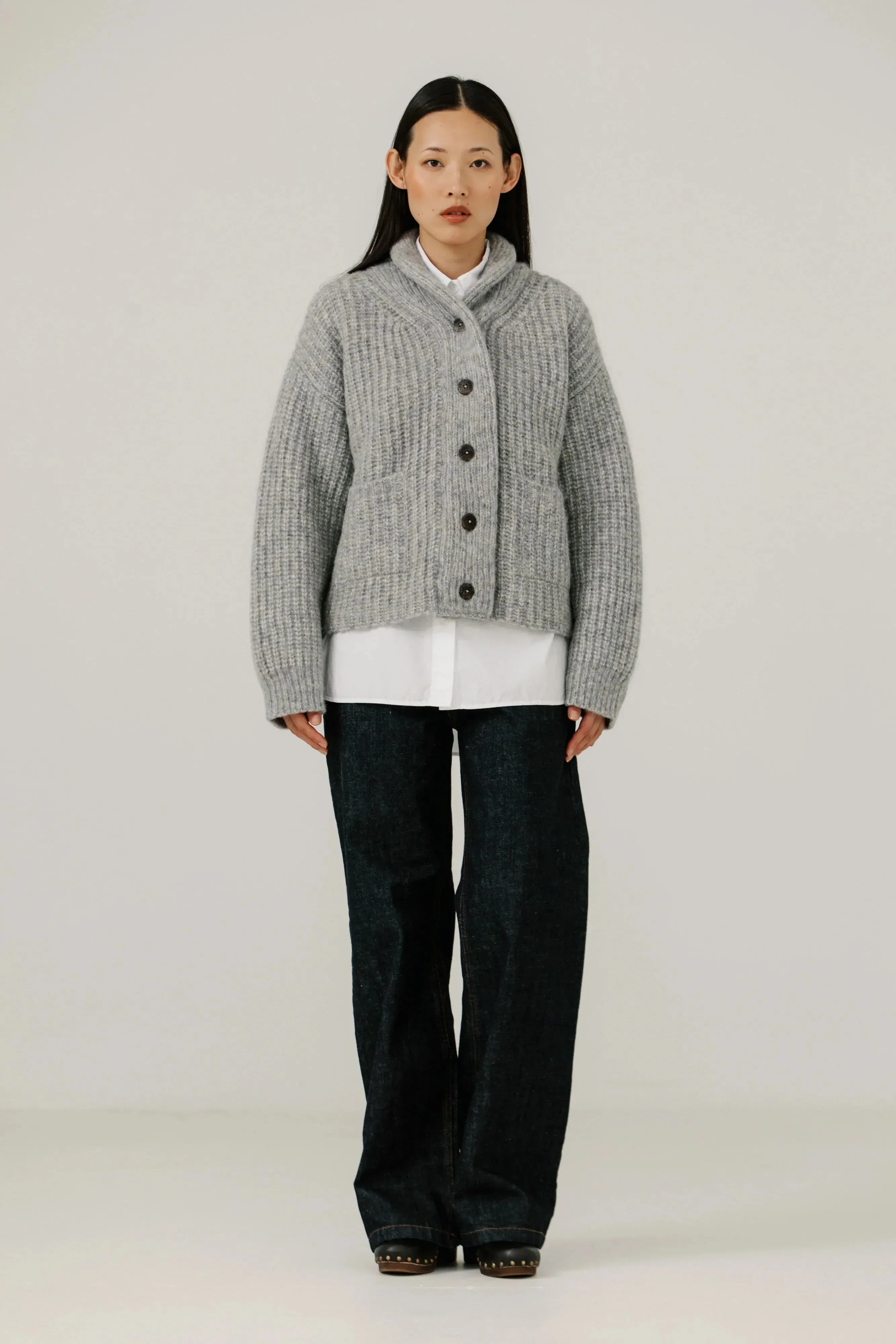 Bare Knitwear | Oversized Shawl Cardigan - Chambray sold by Fort product image thumbnail 2