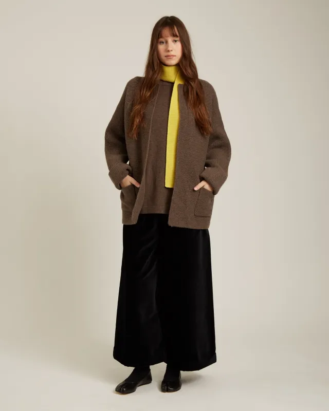 Naif | Isala Wool Coat - Dark Taupe sold by Fort