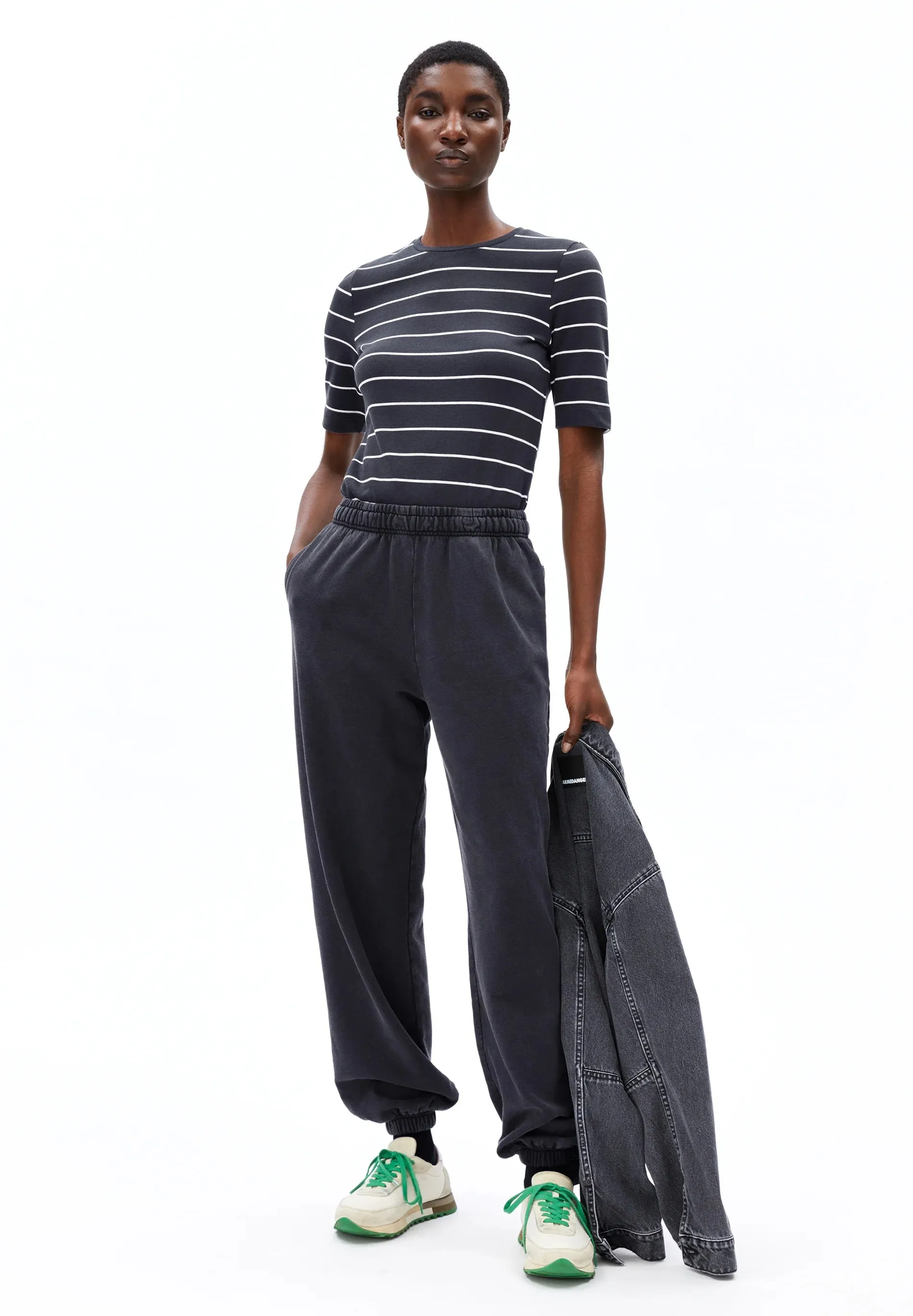 Armed Angels | Jaanisara Fine Stripes Shirts - Dark Steel/Oatmilk sold by Fort product image thumbnail 2