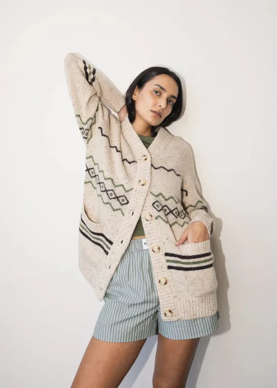 Paper Label | Adrien Cardigan - Vintage Oat Combo sold by Fort