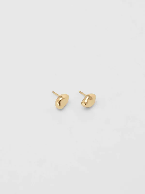 Wolf Circus | Bean Stud Earrings in Gold sold by Fort