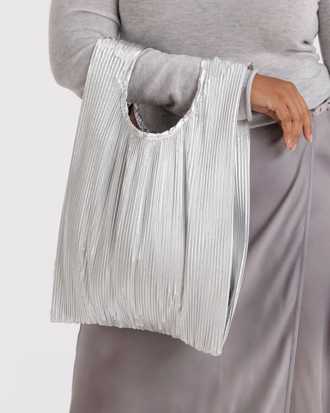 Baggu | Pleated Baggu - Chrome Metallic sold by Fort product image thumbnail 2