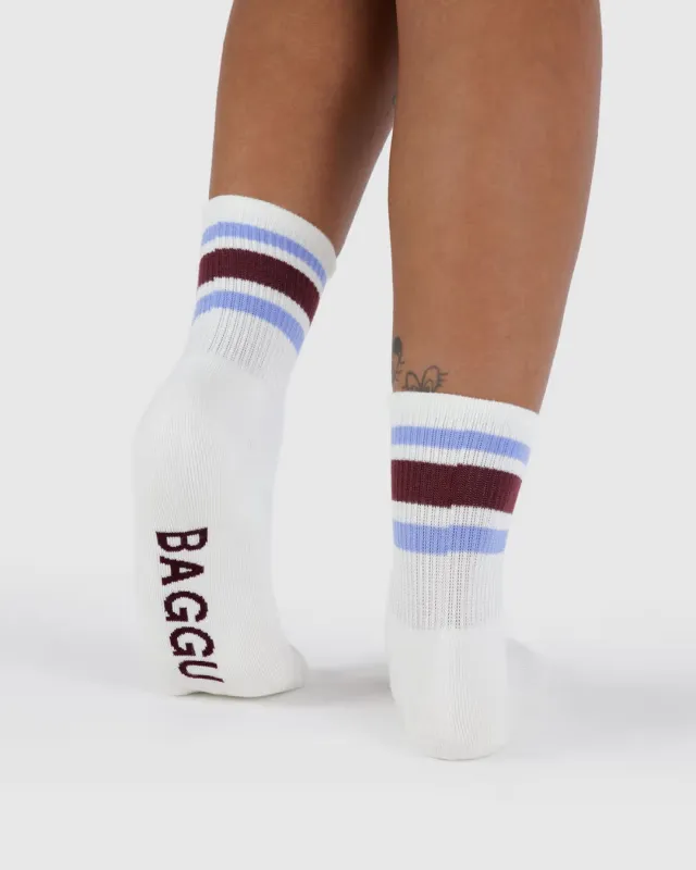 Baggu | Ribbed Socks - Ivory Stripe sold by Fort