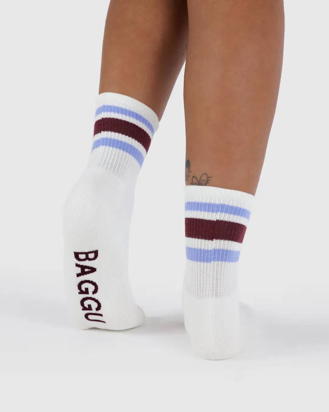 Baggu | Ribbed Socks - Ivory Stripe sold by Fort