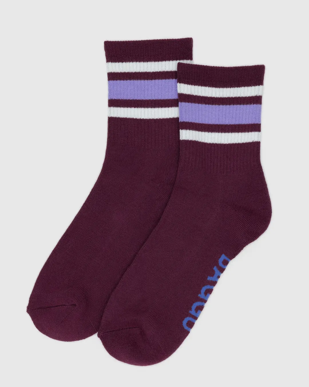 Baggu | Ribbed Socks - Mahogany Stripe sold by Fort