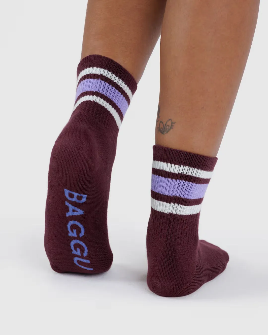 Baggu | Ribbed Socks - Mahogany Stripe sold by Fort product image thumbnail 2