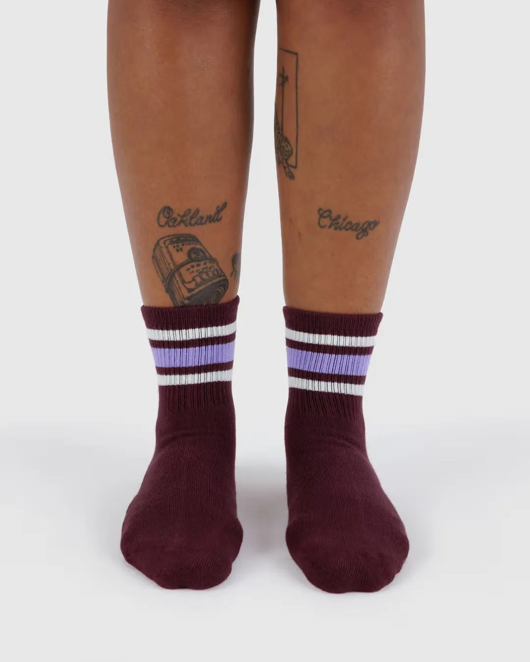 Baggu | Ribbed Socks - Mahogany Stripe sold by Fort product image thumbnail 3