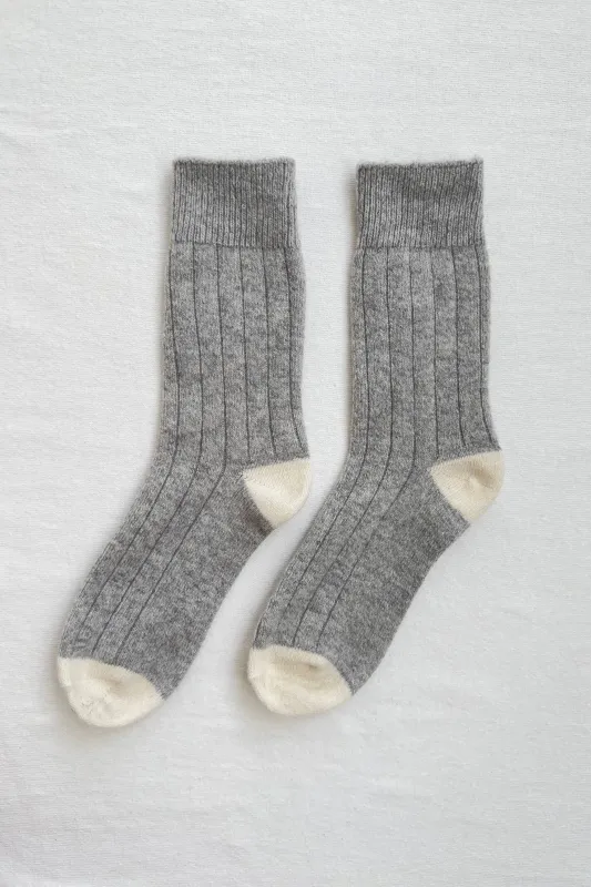 Le Bon Shoppe | Classic Cashmere Socks - Grey Melange sold by Fort
