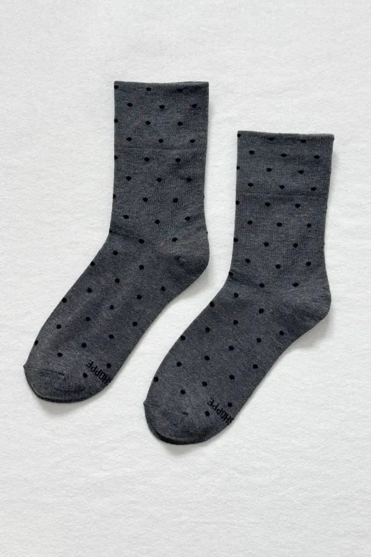 Le Bon Shoppe | Sneaker Socks: Polka Dot - Charcoal/Black sold by Fort