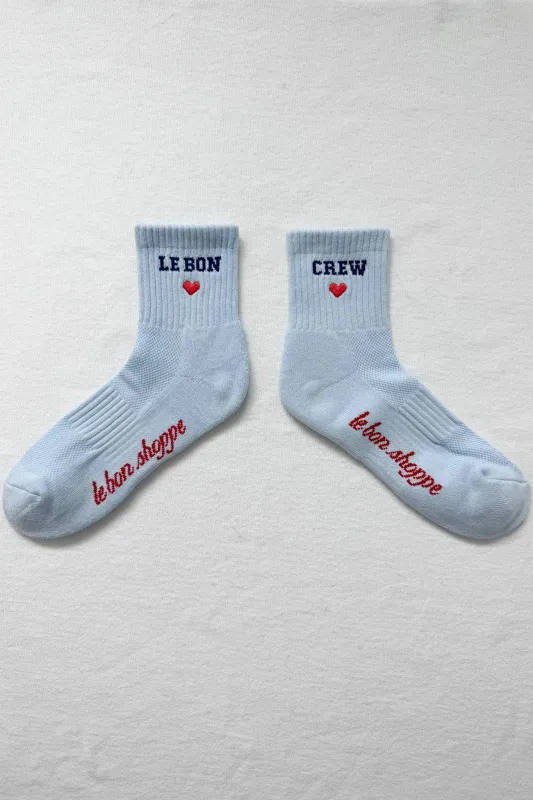 Le Bon Shoppe | Embroidered Crew Socks - Sky Blue sold by Fort