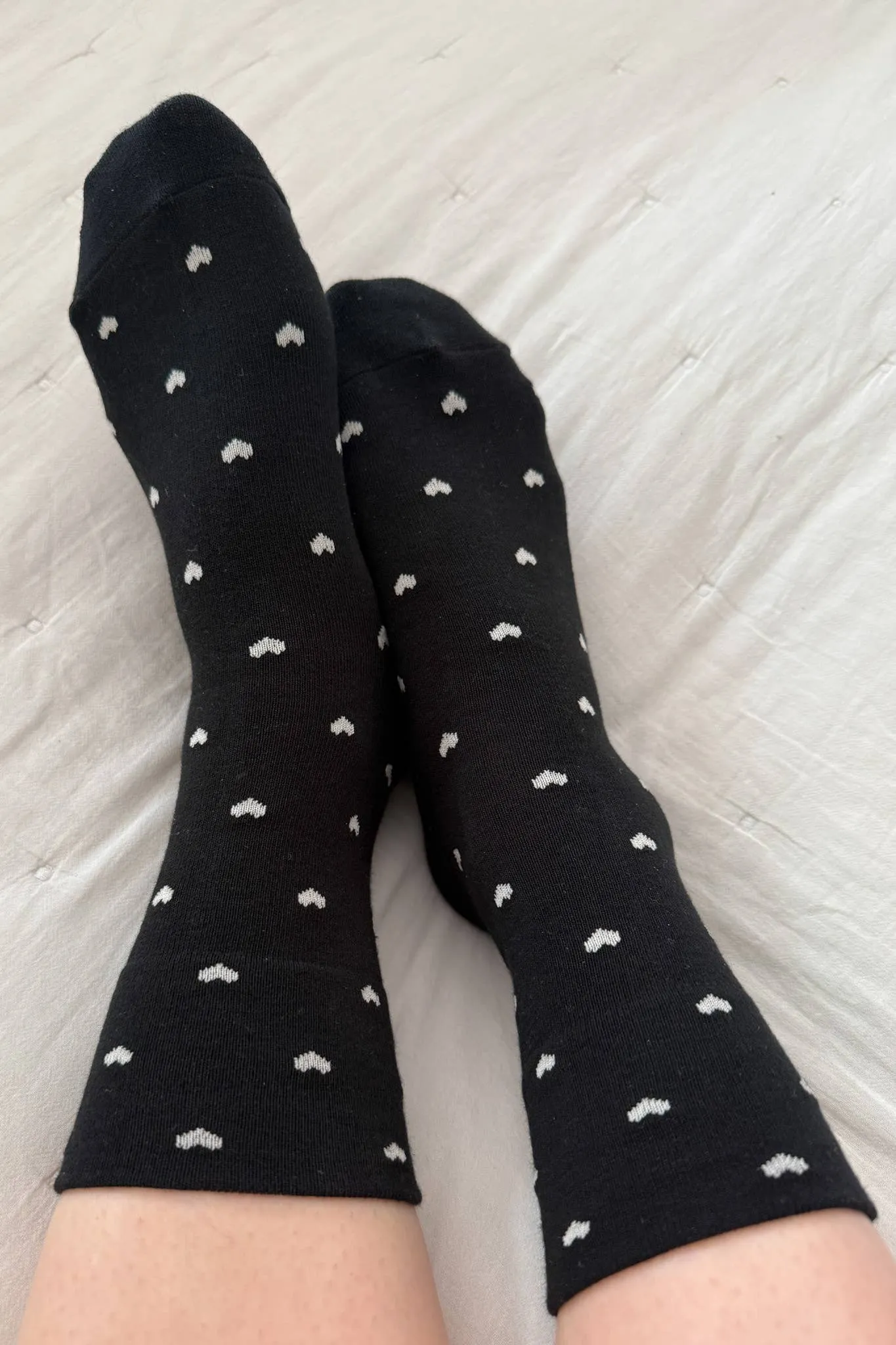 Le Bon Shoppe | Sneaker Socks: Heart - Black / Cream sold by Fort product image thumbnail 4