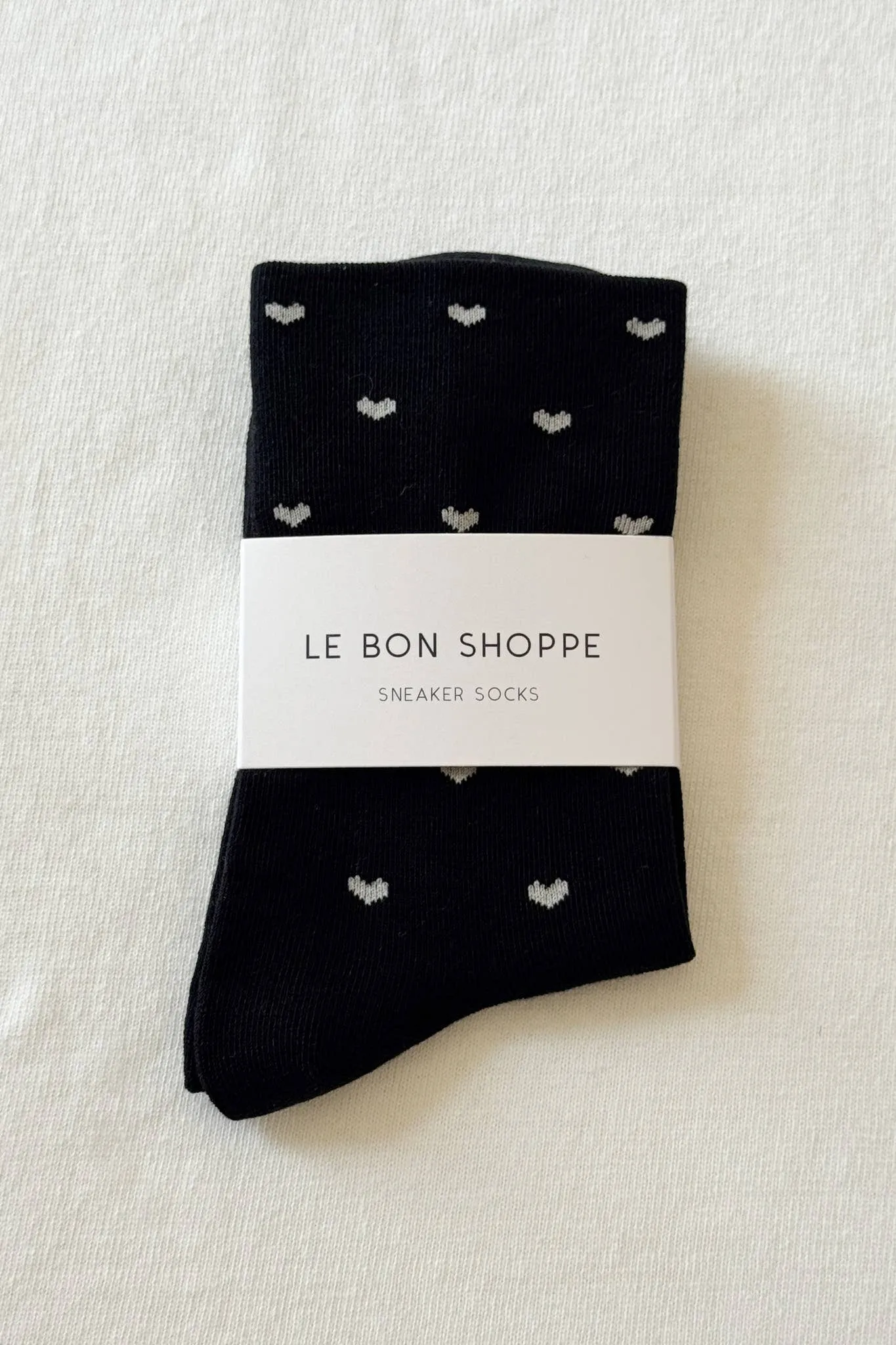 Le Bon Shoppe | Sneaker Socks: Heart - Black / Cream sold by Fort product image thumbnail 5