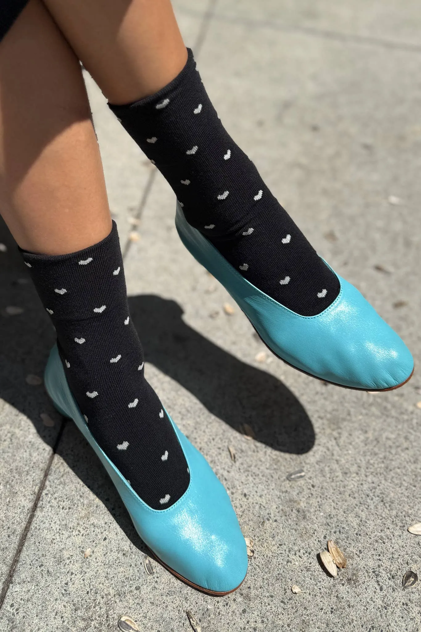 Le Bon Shoppe | Sneaker Socks: Heart - Black / Cream sold by Fort product image thumbnail 2
