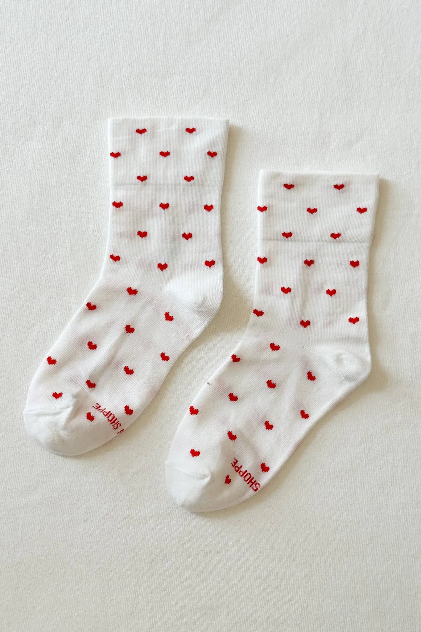 Le Bon Shoppe | Sneaker Socks: Heart - White / Red sold by Fort