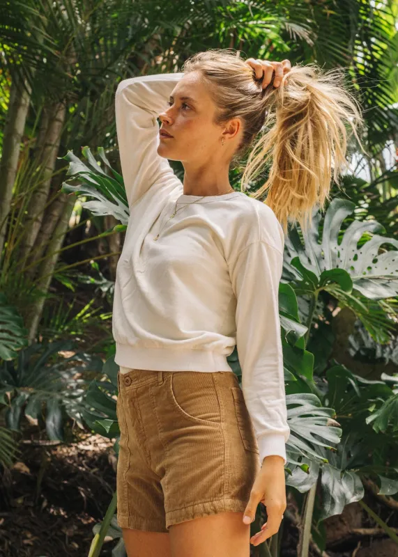 Jungmaven | Crux Cropped Sweatshirt - Washed White sold by Fort