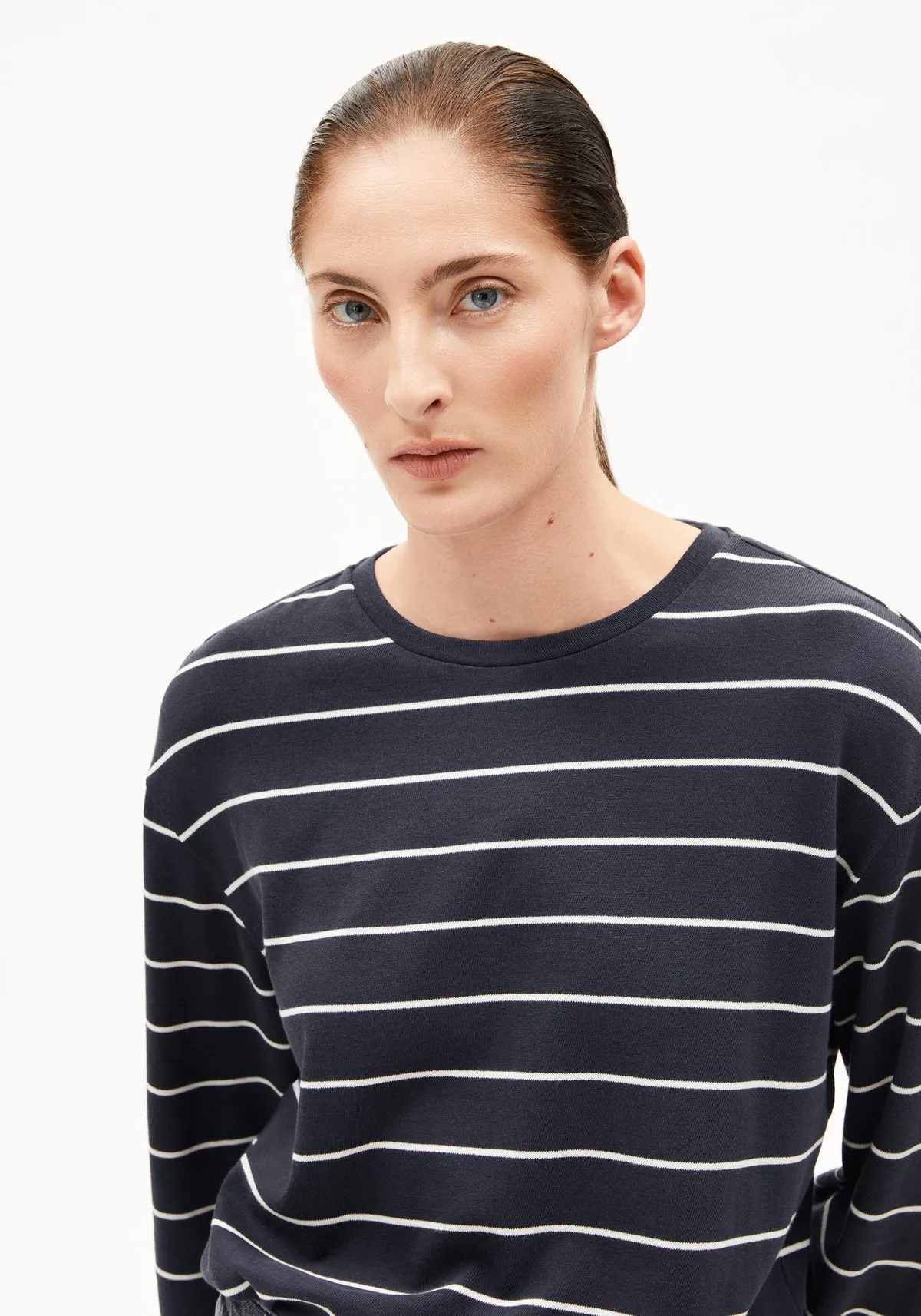 ARMEDANGELS | Marynaa Fine Striped Shirt - Dark Steel / Oatmilk sold by Fort product image thumbnail 5