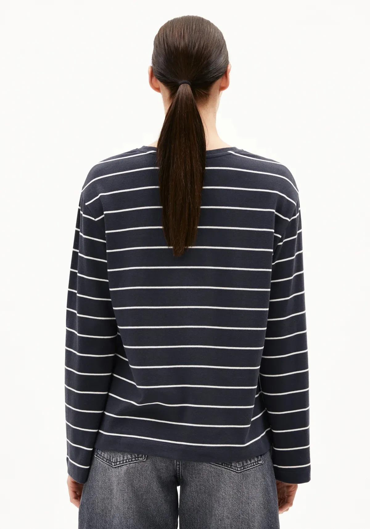 ARMEDANGELS | Marynaa Fine Striped Shirt - Dark Steel / Oatmilk sold by Fort product image thumbnail 3
