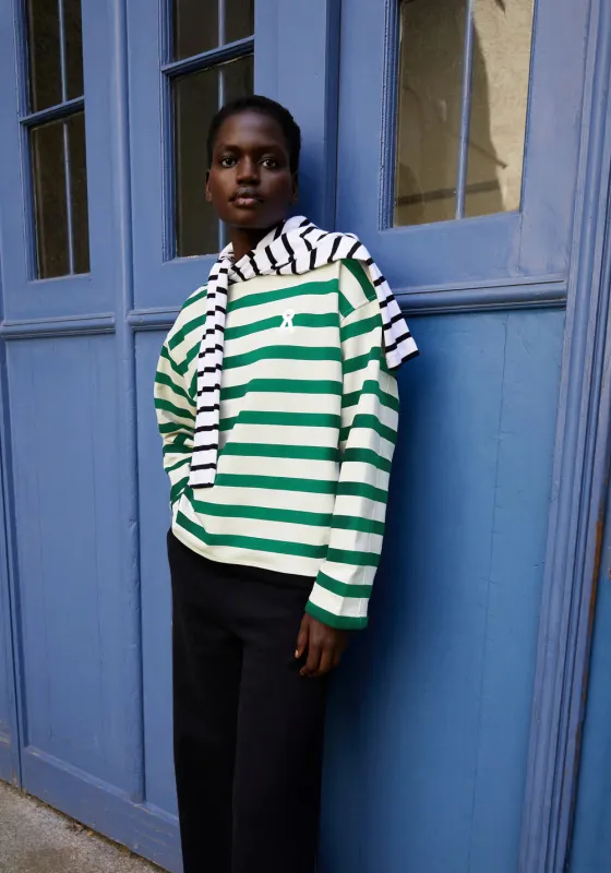 ARMEDANGELS | Frankaa Iconic Å Bold Sweatshirt - Undyed/Emerald Green made by Fort