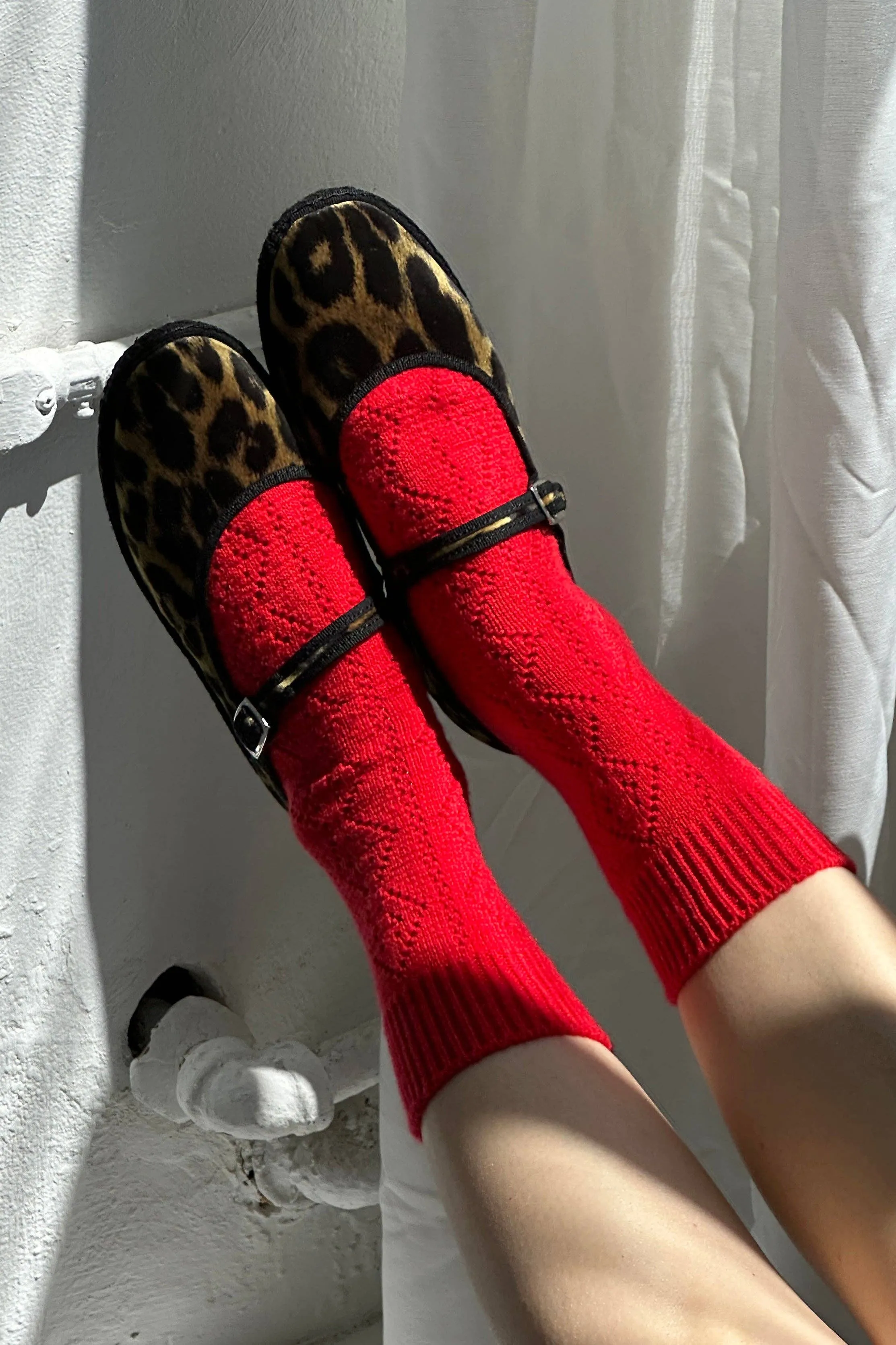 Le Bon Shoppe | Cashmere Pointelle Socks - Red sold by Fort product image thumbnail 2