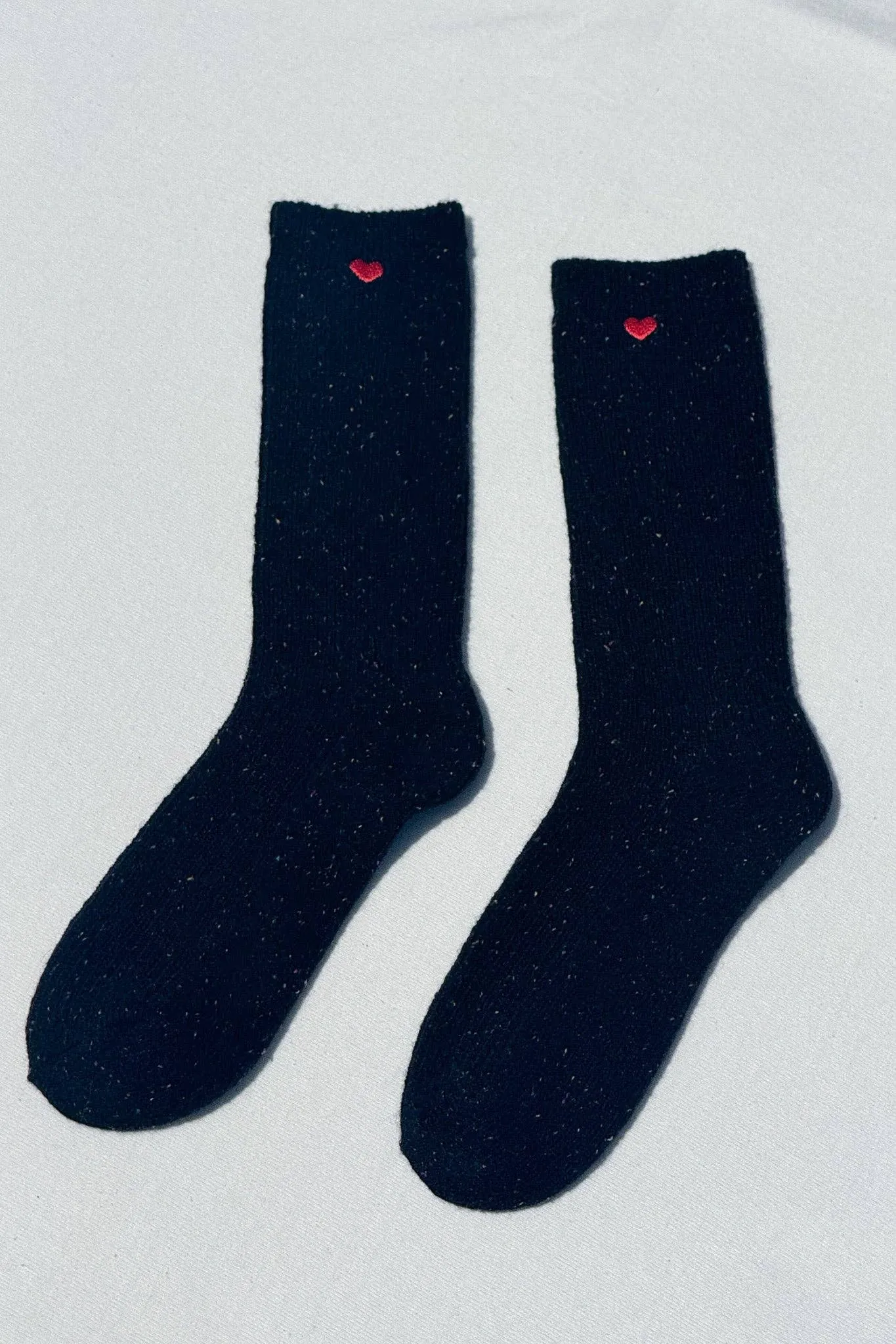 Le Bon Shoppe | Embroidered Snow Socks - Black & Heart sold by Fort product image thumbnail 3