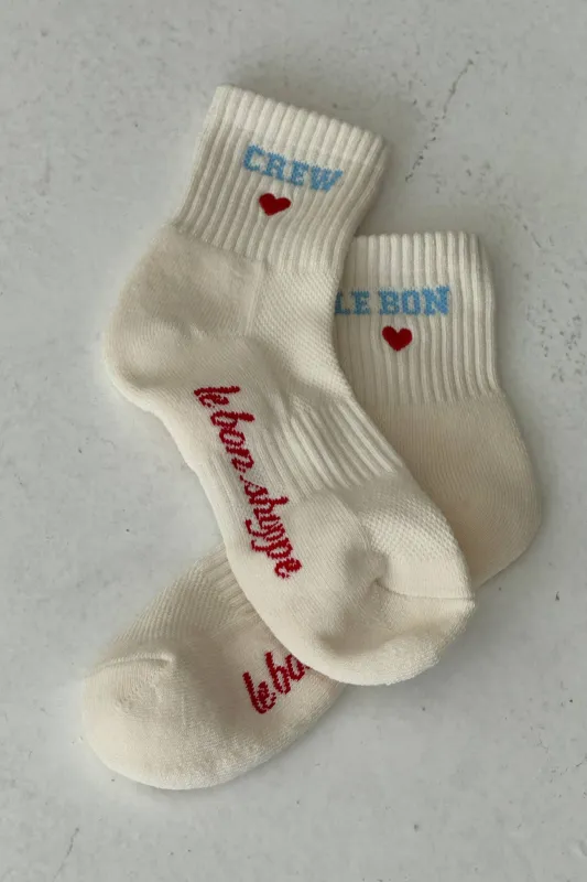 Le Bon Shoppe | Embroidered Crew Socks - Vanilla sold by Fort