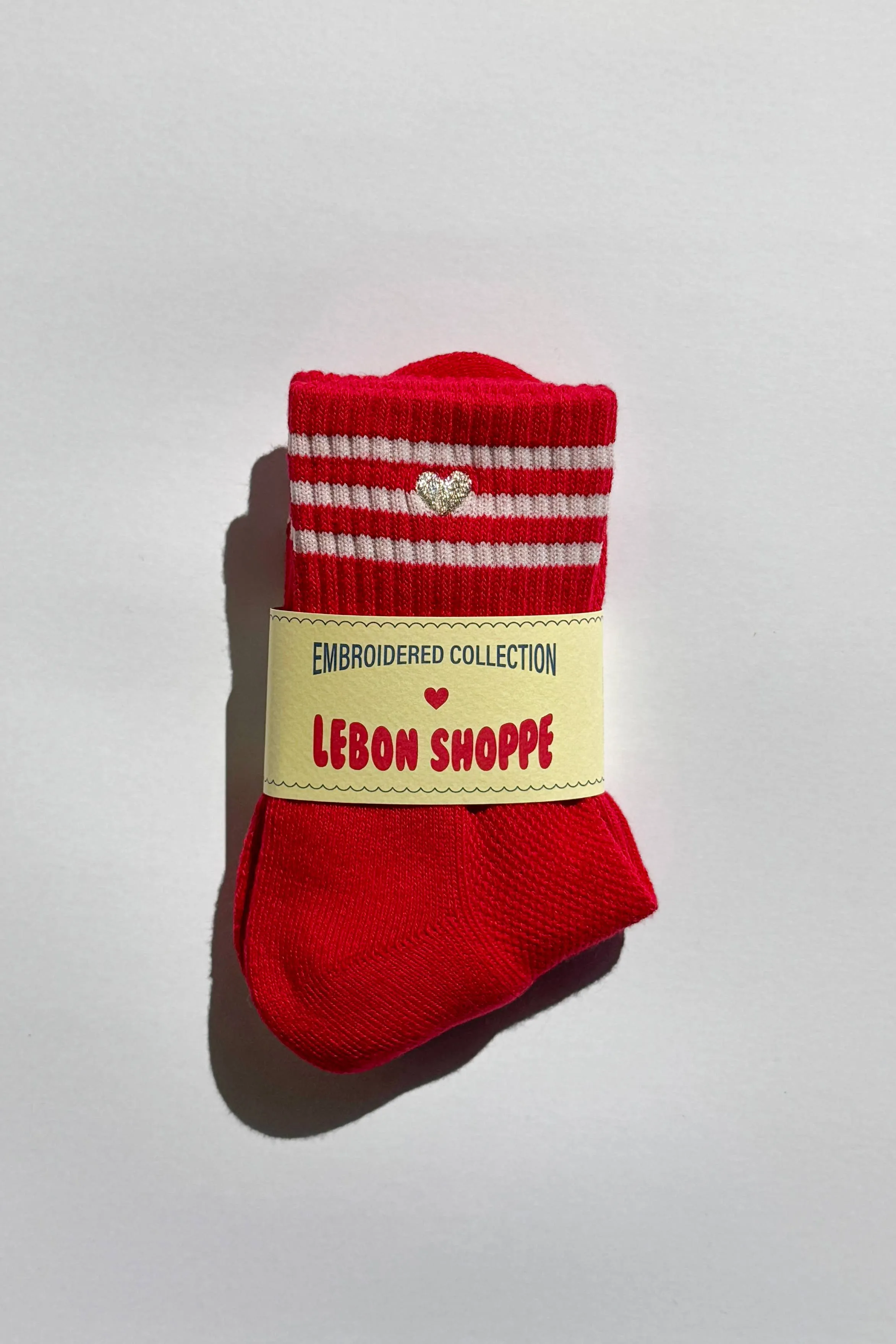 Le Bon Shoppe | Embroidered Girlfriend Socks - Scarlet sold by Fort product image thumbnail 5