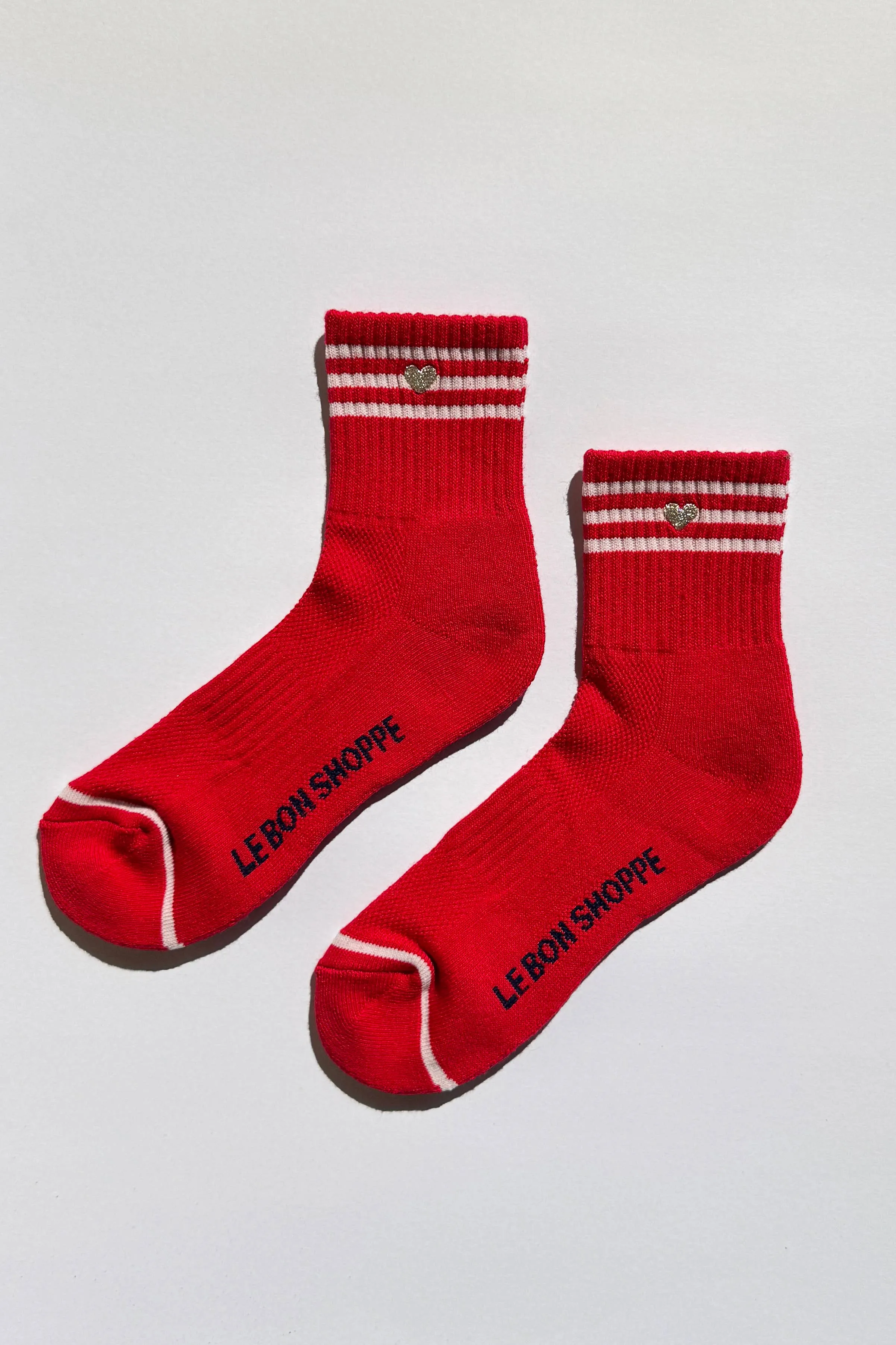 Le Bon Shoppe | Embroidered Girlfriend Socks - Scarlet sold by Fort product image thumbnail 2