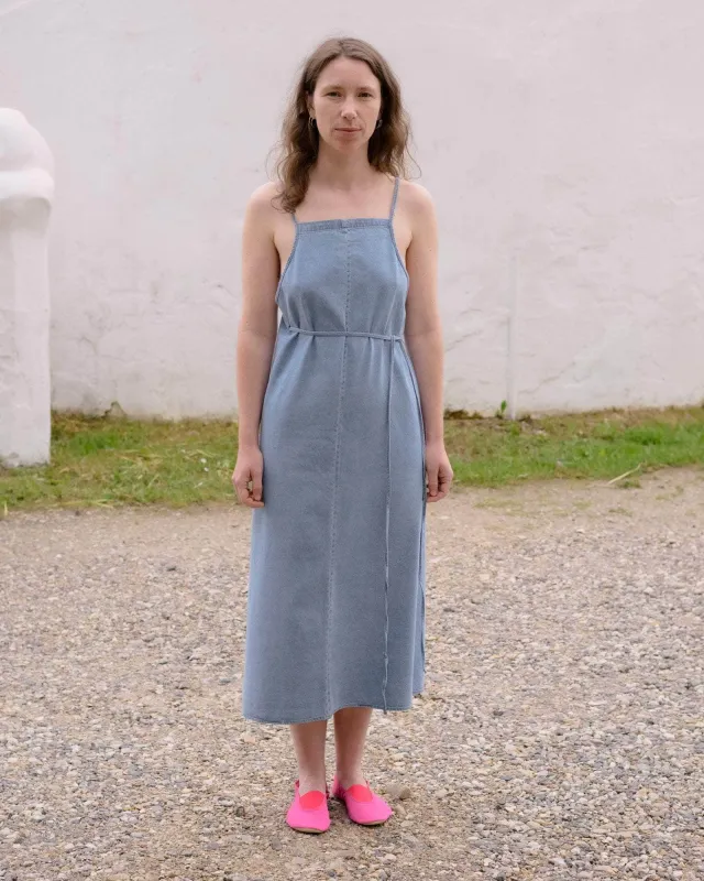 Baserange | Yumi Apron Dress - Light Denim Wash made by Baserange