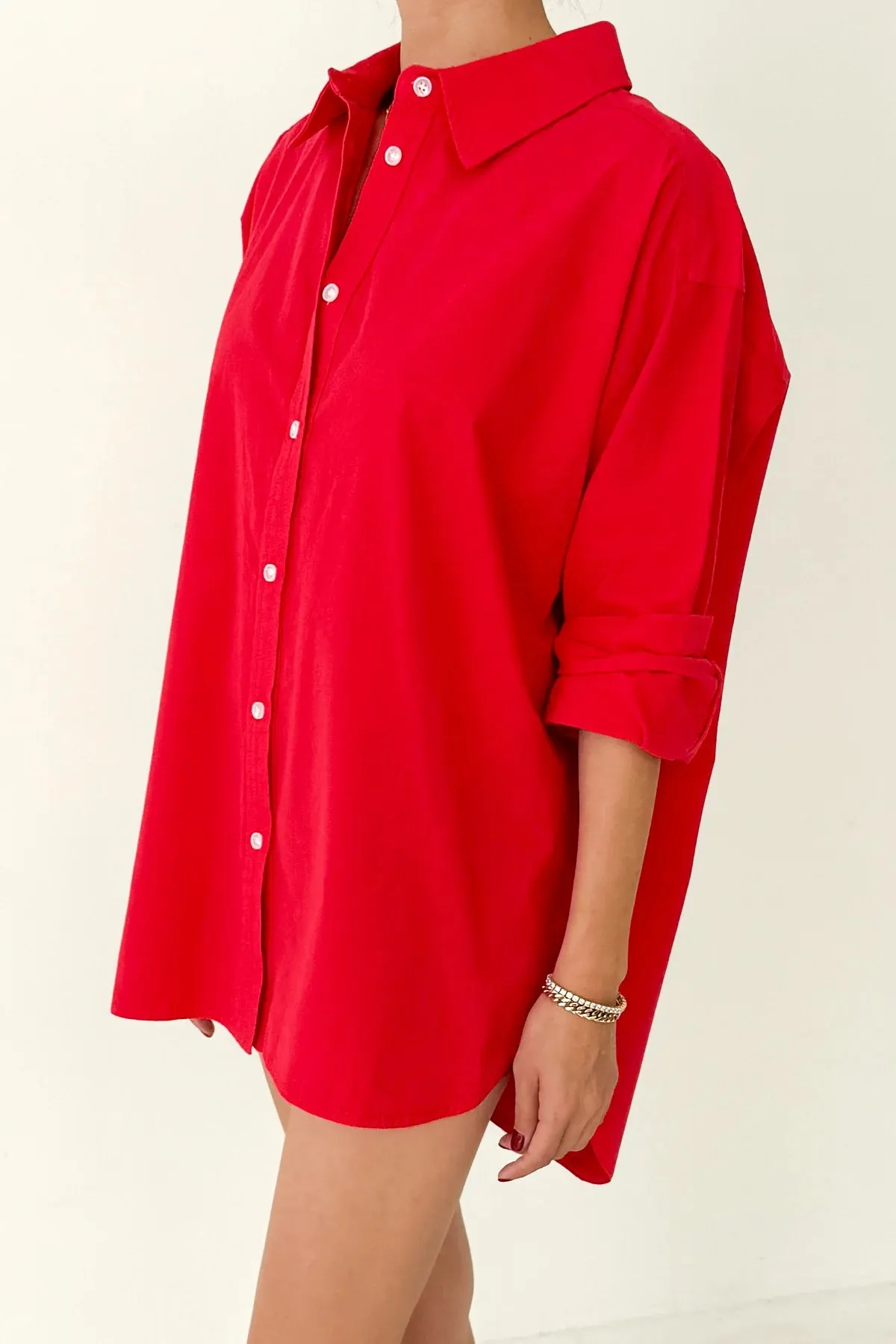 Le Bon Shoppe | Lightweight Owen Shirt - Red sold by Fort product image thumbnail 3