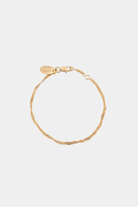 Kara Yoo | Thin Singapore Bracelet - Gold sold by Fort