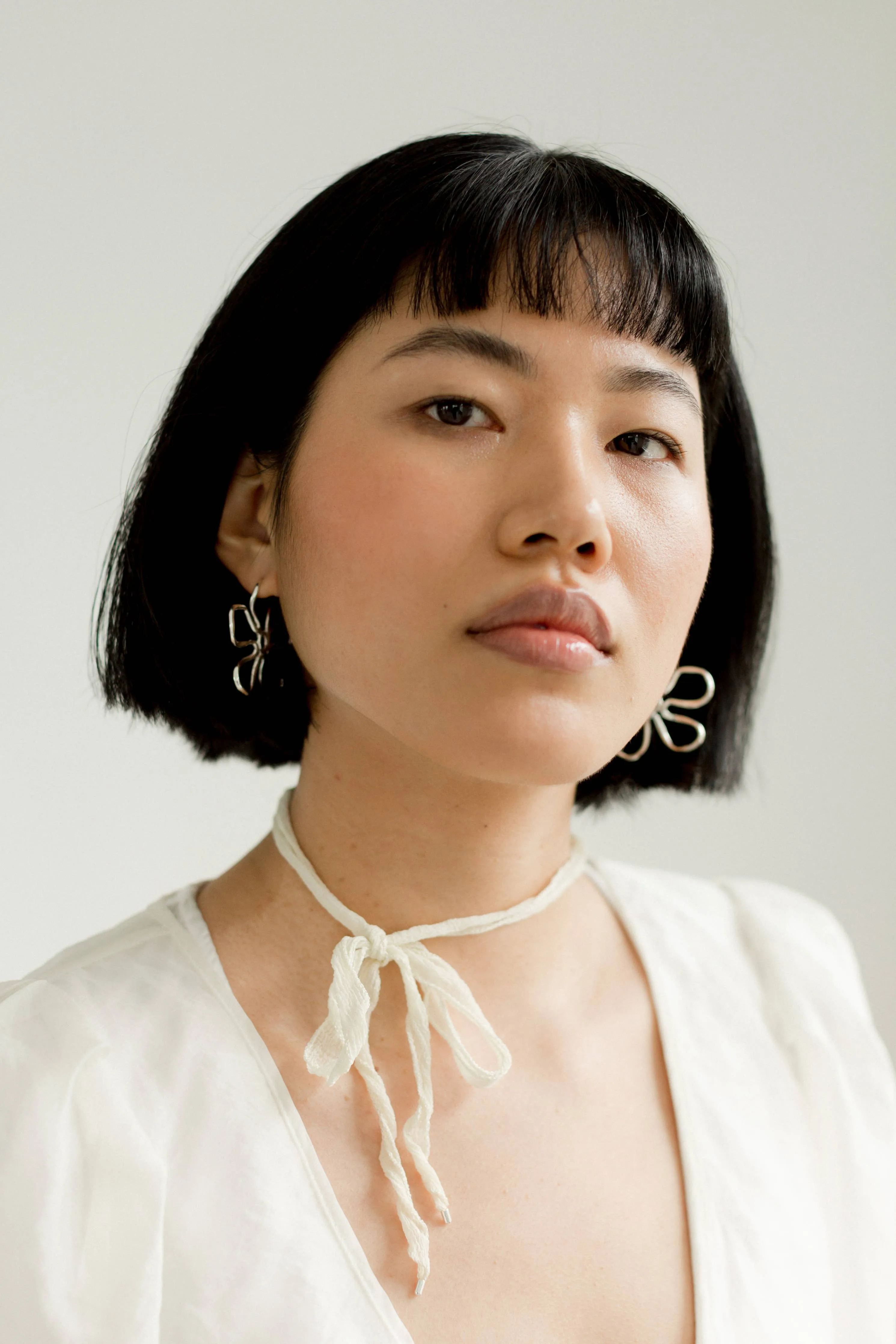 Kara Yoo | Flora Large Hoops - Silver sold by Fort
