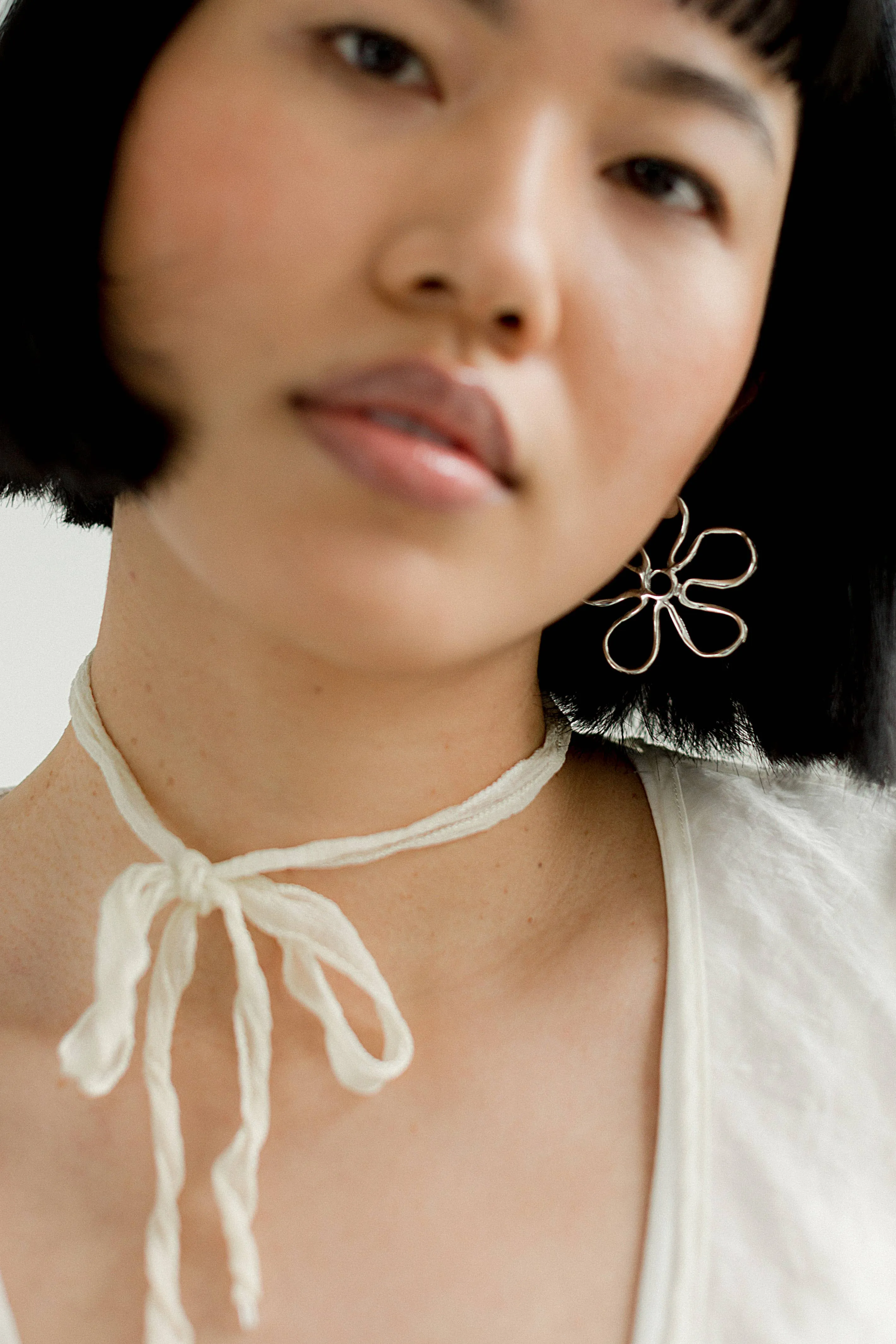 Kara Yoo | Flora Large Hoops - Silver sold by Fort product image thumbnail 3
