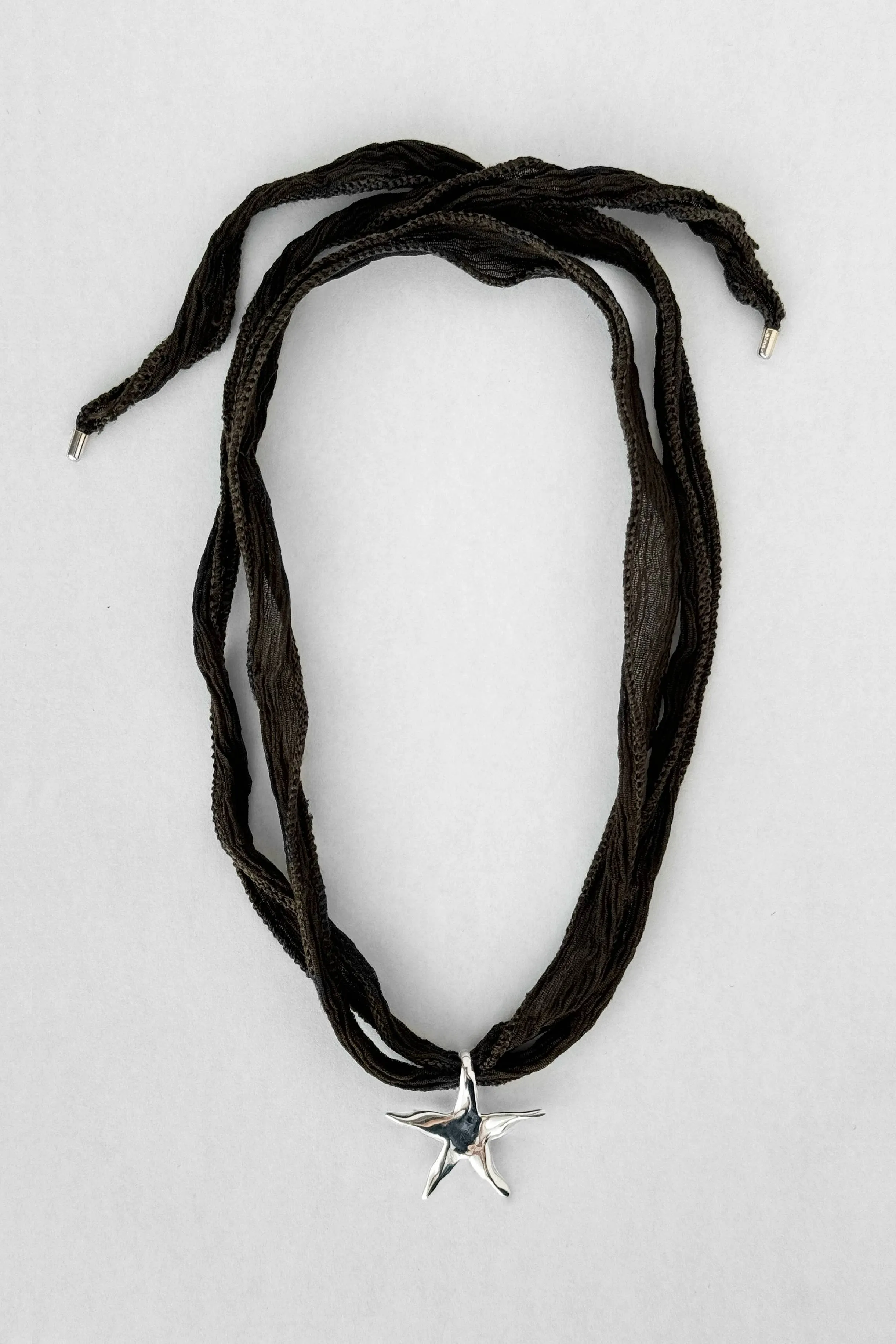 Kara Yoo | Estelle Necklace on Fairy Silk - Silver sold by Fort