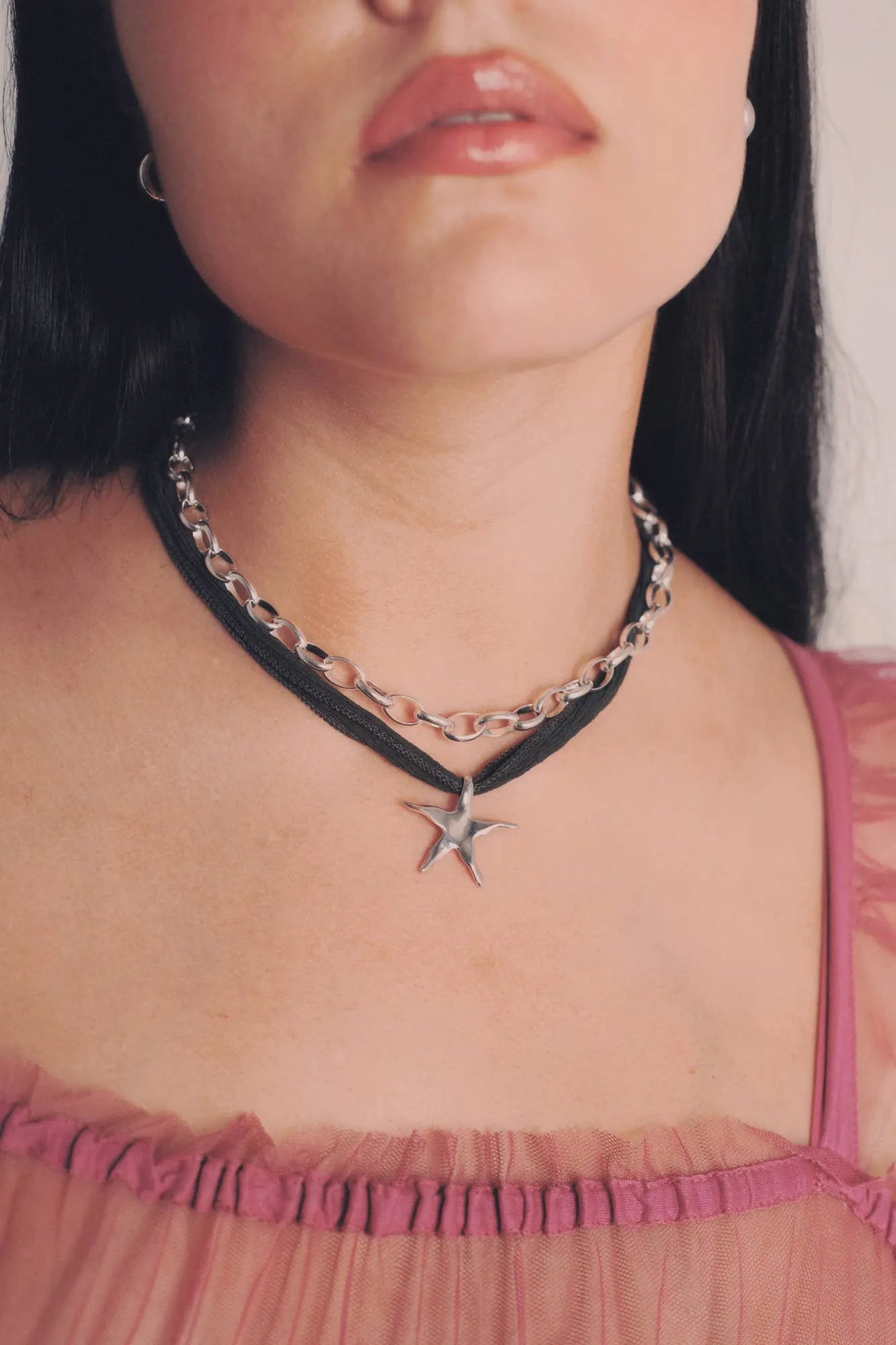 Kara Yoo | Estelle Necklace on Fairy Silk - Silver sold by Fort product image thumbnail 2